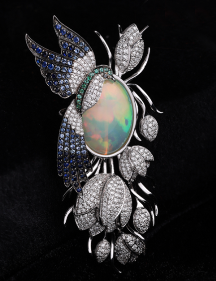 Opal Broach | C. Krishniah Chetty Group of Jewellers