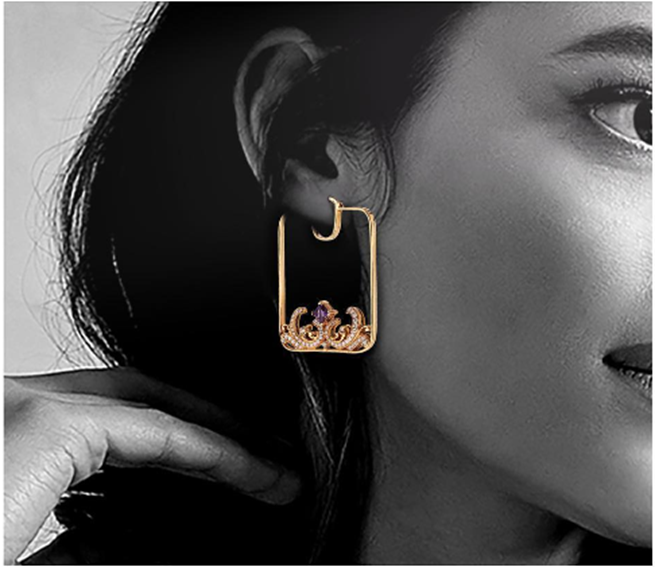 Gold and Diamond Hoop Earrings | C. Krishniah Chetty Group of Jewellers