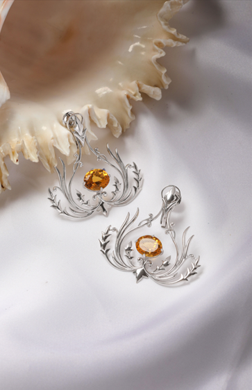 Citrine Earrings | C. krishniah Chetty Group of Jewellers