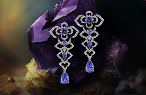 Tanzanite Earrings | C. Krishniah Chetty Group of Jewellers