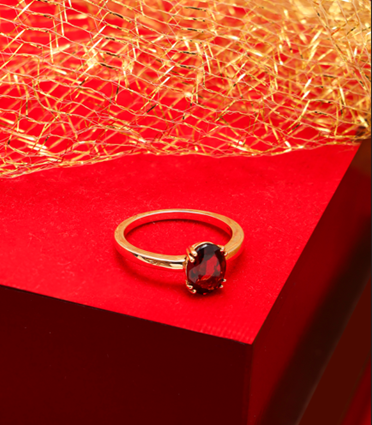 Garnet Gemstone Ring | C. Krishniah Chetty Group of Jewellers