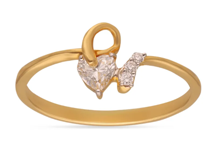 Heart-Shapped Gold and Diamond Ring | C. Krishniah Chetty Group of Jewellers