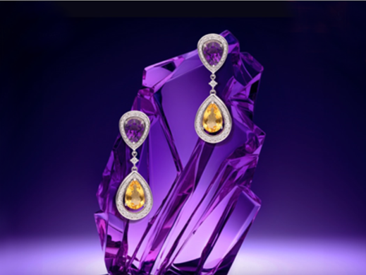 Amethyst and Colored Gemstone Earrings | C. Krishniah Chetty Group of Jewellers