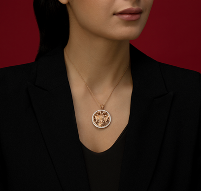 Statement Piece Pendant in Rose Gold | C. Krishniah Chetty Group of Jewellers