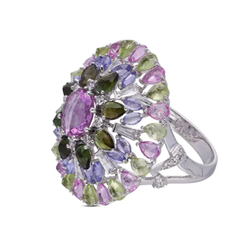 Multicolor Gemstone Ring | C. Krishniah Chetty Group of Jewellers