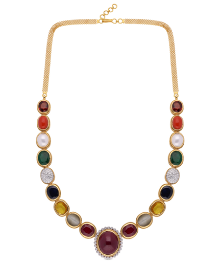 Multicolor Gemstone Necklace | C. Krishniah Chetty Group of Jewellers