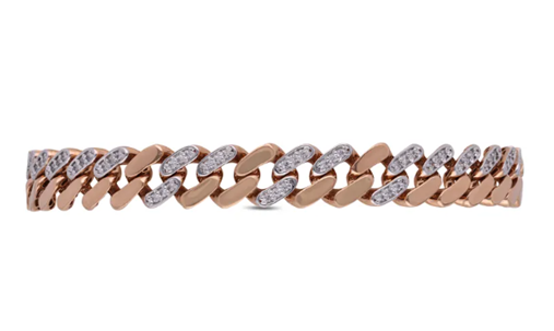 Cuban Rose Gold Chain Bracelet | C. Krishniah Chetty