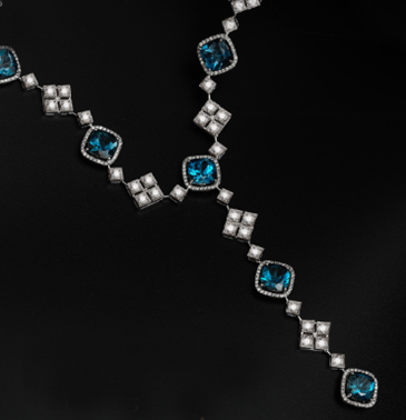 Blue Topaz and Diamond Necklace | CKC Jewellers