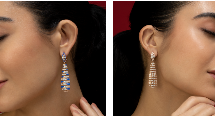 Rose gold diamond earrings | CKC Jewellers online